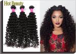 Natural Black 5A Virgin Brazilian Hair , Deep Wave Human Hair Weave