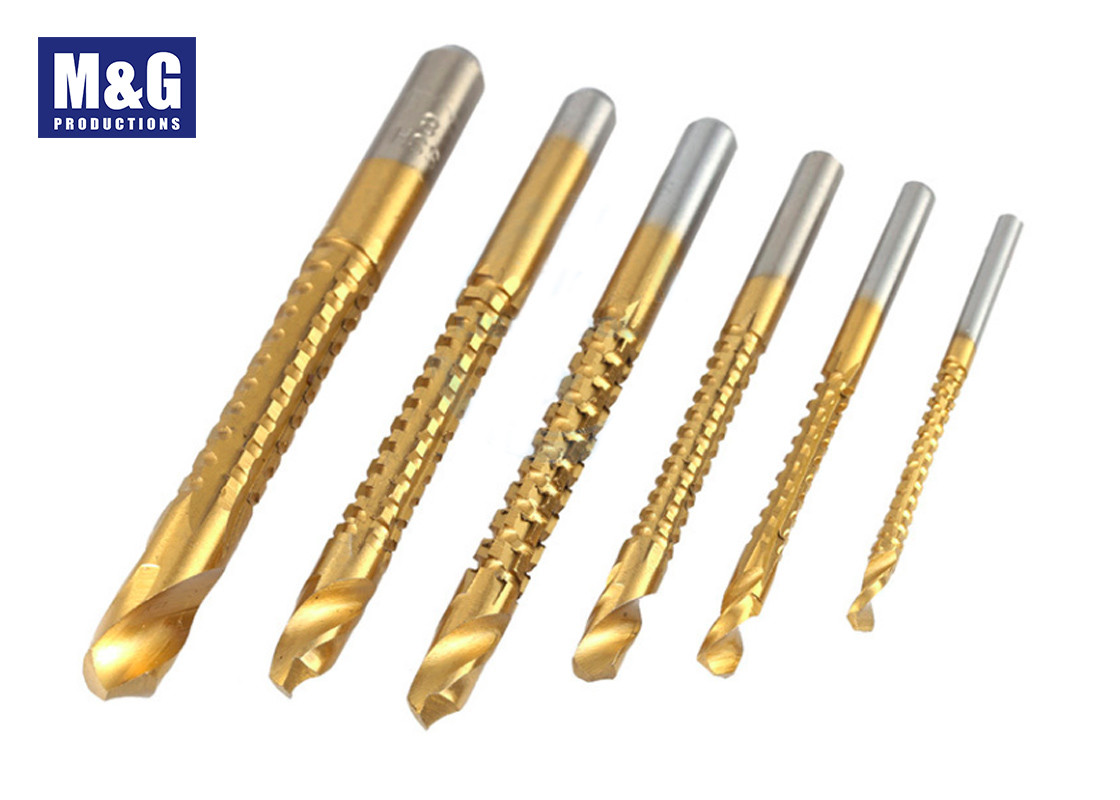 HSS 6pcs 3-8mm Titanium Coated Twist Saw Drill Bit set For Metal Drilling