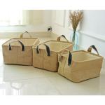 Waterproof Jute Collapsible Foldable Laundry Basket washing basket