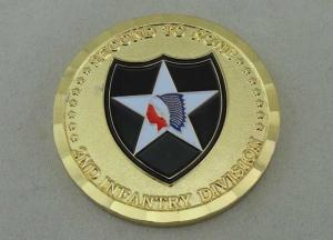 Wholesale 2ND Infantry Division Personalized Coins , Brass Die Stamped , Soft Enamel And Gold Plating from china suppliers