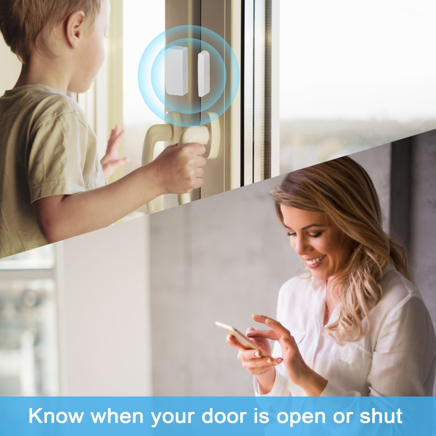 Tuya Smart Home Voice Control Wireless Portable Wifi Or Zigbee Door Sensor By Google Home And Alexa