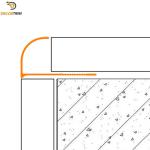 Chrome Silver Metal Tile Trims 7/16 Quarter Round Open Edge