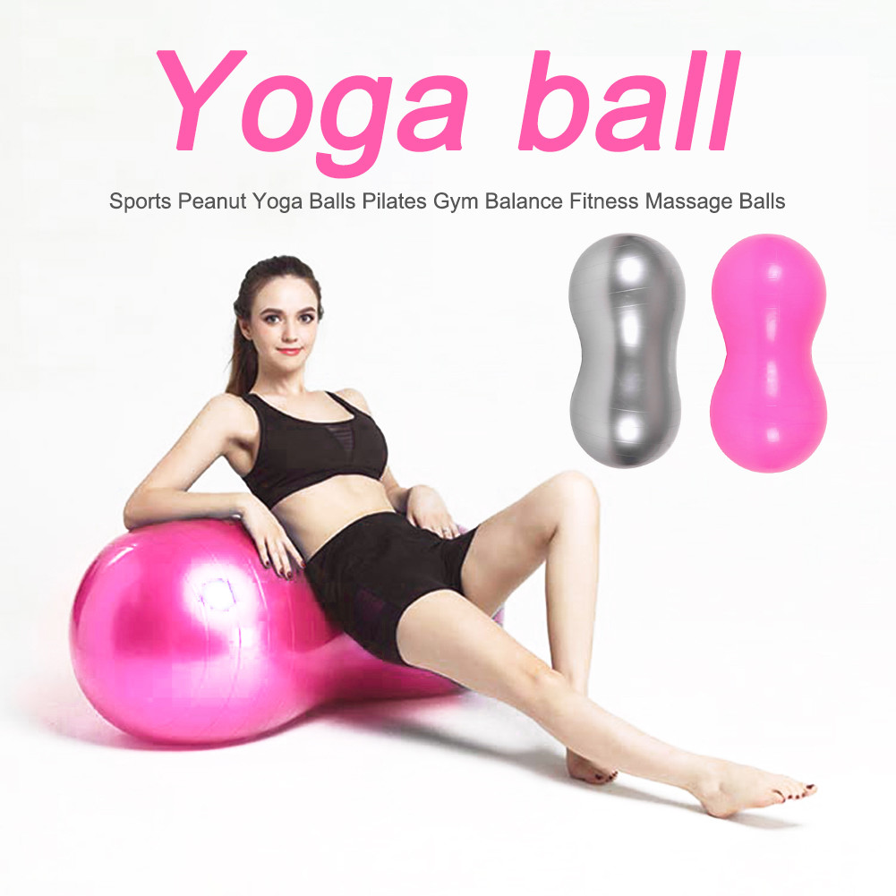 PVC Anti Burst Inflate Exercise Ball , Peanut Yoga Ball Elastic 90*45cm