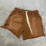 Distressed Embroidery Patch Acid Wash Vintage Cotton Jogger Sweat Shorts in Men