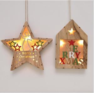 Wholesale hanging wooden crafts with led light pendant star house wall decor for christmas home decoration from china suppliers