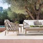 Hotel Outdoor Patio Furniture Teak Dining Set with Wood Frame and Water