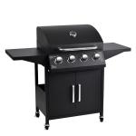 Customized Logo Print Steel Burger BBQ 4 Burners Outdoor Gas Barbeque Grill with