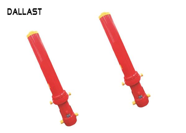 Dump Truck Single Acting Telescopic Hydraulic Cylinders With Heavy Duty Welded