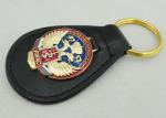 Transparent Soft Enamel Personalized Leather Keychains For Russia Military