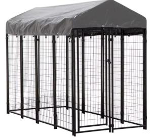 Wholesale 1.5x2M Powder Coated Black Metal Dog Kennel , Welded Wire Fence Dog Kennel from china suppliers