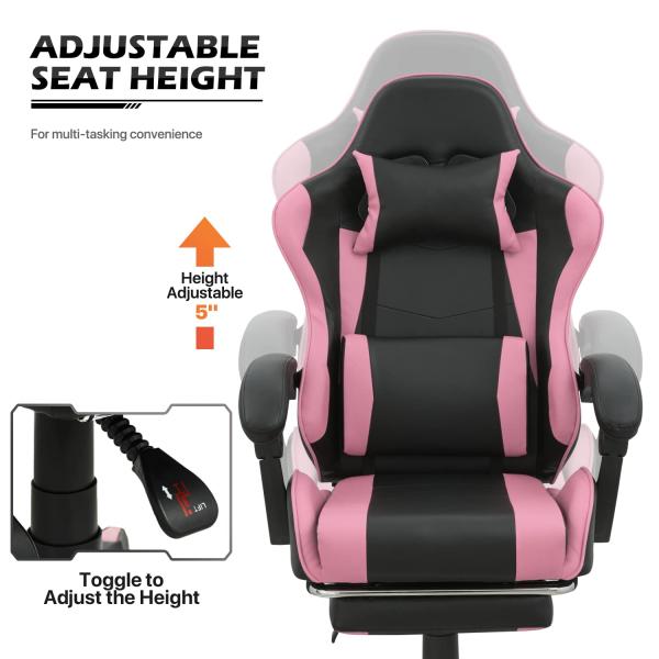 Modern Design Adjustable Lumbar Support Ergonomic Computer Racing Chair with Footrest