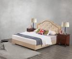 Leather / Fabric Upholstered Headboard Bed for Hotel Bedroom interior Furniture