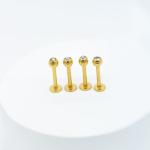 Labret Stud Lip Gold Plated Surgical Steel PIercing Jewelry 4pcs / Set With