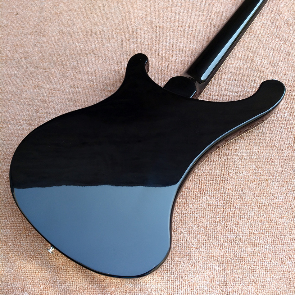 2018 Best Bass Top quality Rick 4003 model Ricken 4 strings Electric Bass guitar in black color, Chrome hardware