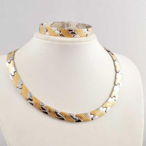Wholesale US Europe Fashion 316L Stainless Steel Bracelet With Matched Necklace Jewelry Set CQS32 from china suppliers