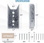 Wood Rail Fence Bracket Kit 10 Pack Metal 2x4 Includes Galvanized Screws