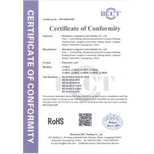 Shenzhen Longyuan Lock Industry Co., Ltd. Certifications