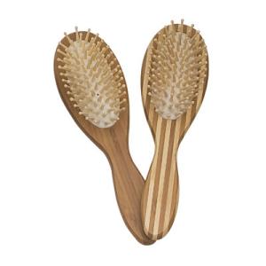 Wholesale Scalp Massage Paddle Cushion Hair Brush With Curved Handle Wood Pin from china suppliers