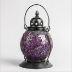 Turkish glass hanging mosaic tealight lantern holder lamp with metal stand
