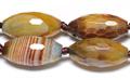 Handcrafted Beaded Jewelry Light Brown Striped Dyed Agate Faceted Rice Beads