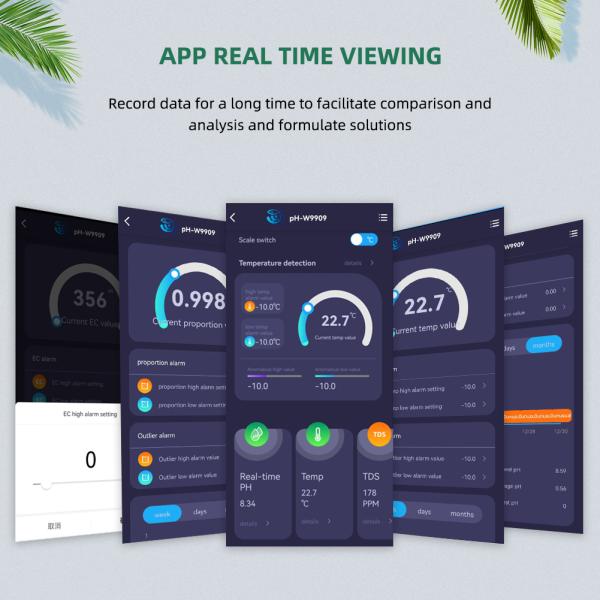 Multifunction Salt Water Quality Tester Smart Tuya Wifi Aquarium PH Meter TDS EC TEM