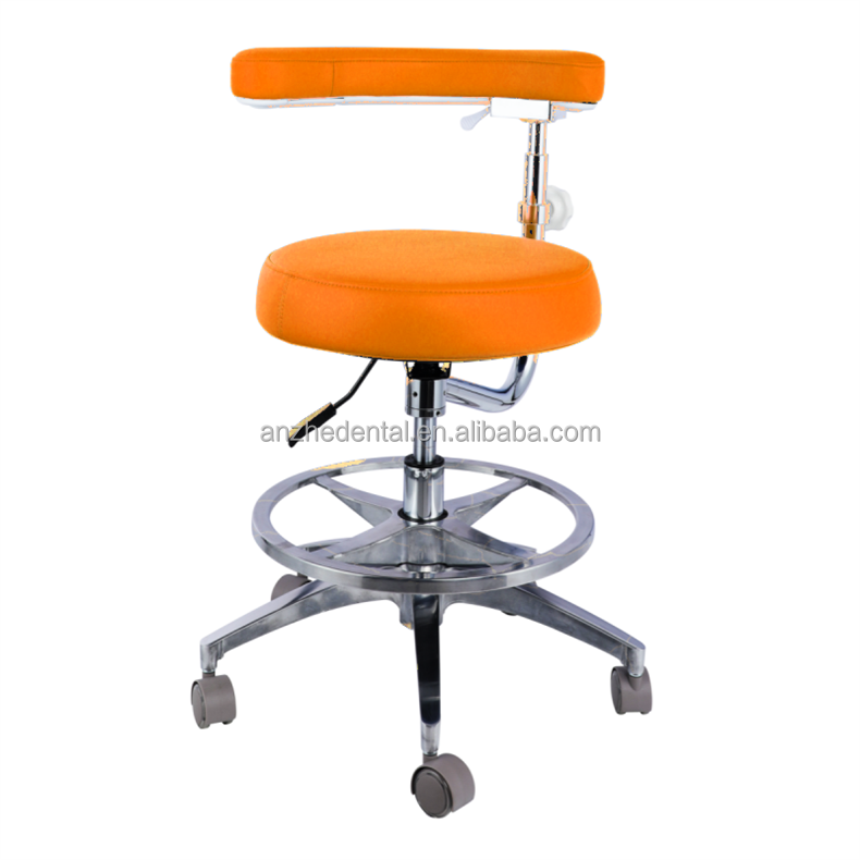 Height Adjustable Hospital Furniture Chair Micro Fiber Leather Round Shape Dentist Stool