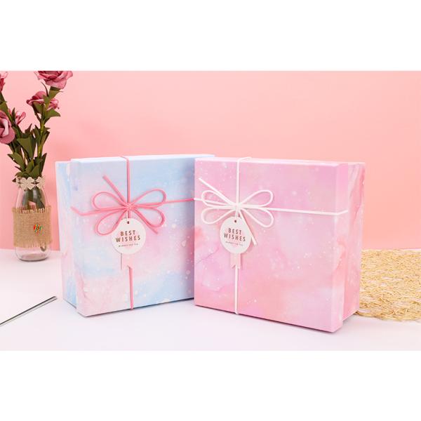 Custom Printing Square Foldable Luxury Paper Gift Box With Ribbon