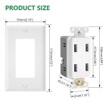 Wall Mounted USB Wall Outlet 4 Charging Ports 125V AC 60Hz