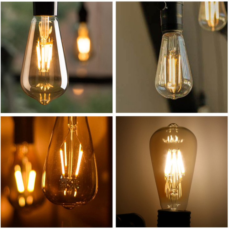 240V St64 Decorative Filament Bulbs 6W E26 Dimmable Edison Bulb