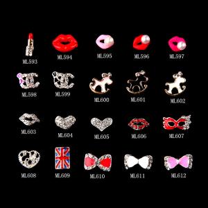 Wholesale Hot NEW Wholesale Alloy Jewelry 3D Nail Art Jewelry Nail rhinestones Sticker Supplier Number ML593-612 from china suppliers