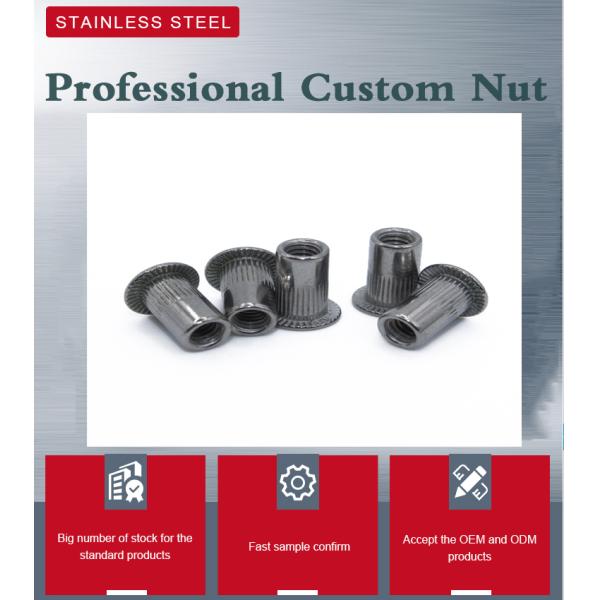 Custom Stainless Steel Hollow Rivet Nuts Inner Threaded Flat Head PE Bag Carton Box Pallet