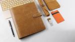 High quality A5 middle size ring binder loose leaf organizer with brown color