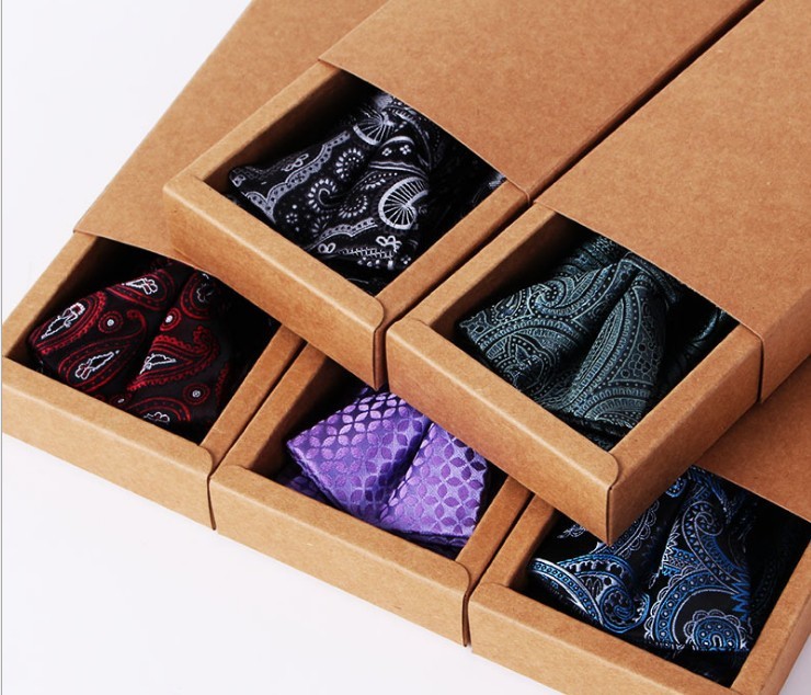Custom knot tie flat color paper box kraft bowtie packaging paper box tie gift box