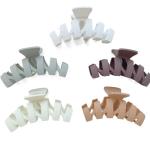 Matte Plastic Hair Accessories Claw Clips Solid Color Wavy Gripping Heat