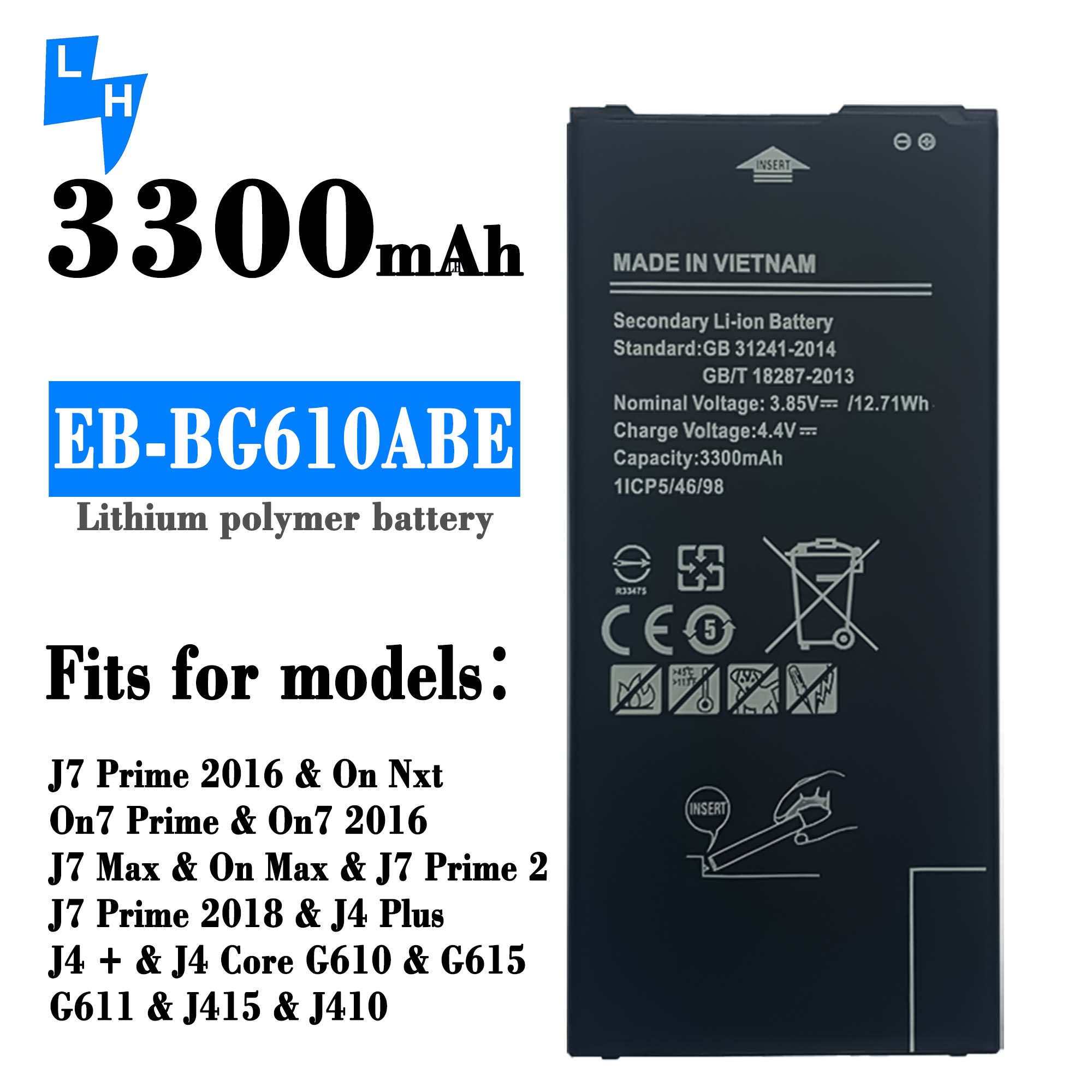 Stock Battery EB-BG610ABE for Samsung Galaxy ON7 J7 Prime J6 Plus J4 Plus J7 Max G610 J6 A