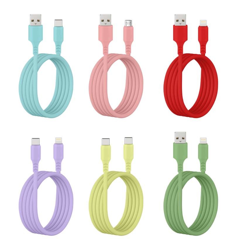 Silicone Magnetic USB Cable for Fast Charging and Data Transfer 100W 60W 27W 20W for iPhone 1M Length 5V2A/5V3A Output