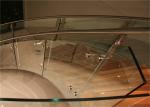 DIY Installation Building Curved Stairs With Tempered Glass Railing , Marble