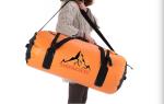 60L Large Orange Waterproof Travel Bags 600D Sports Duffel Bag Holdall Shoulder