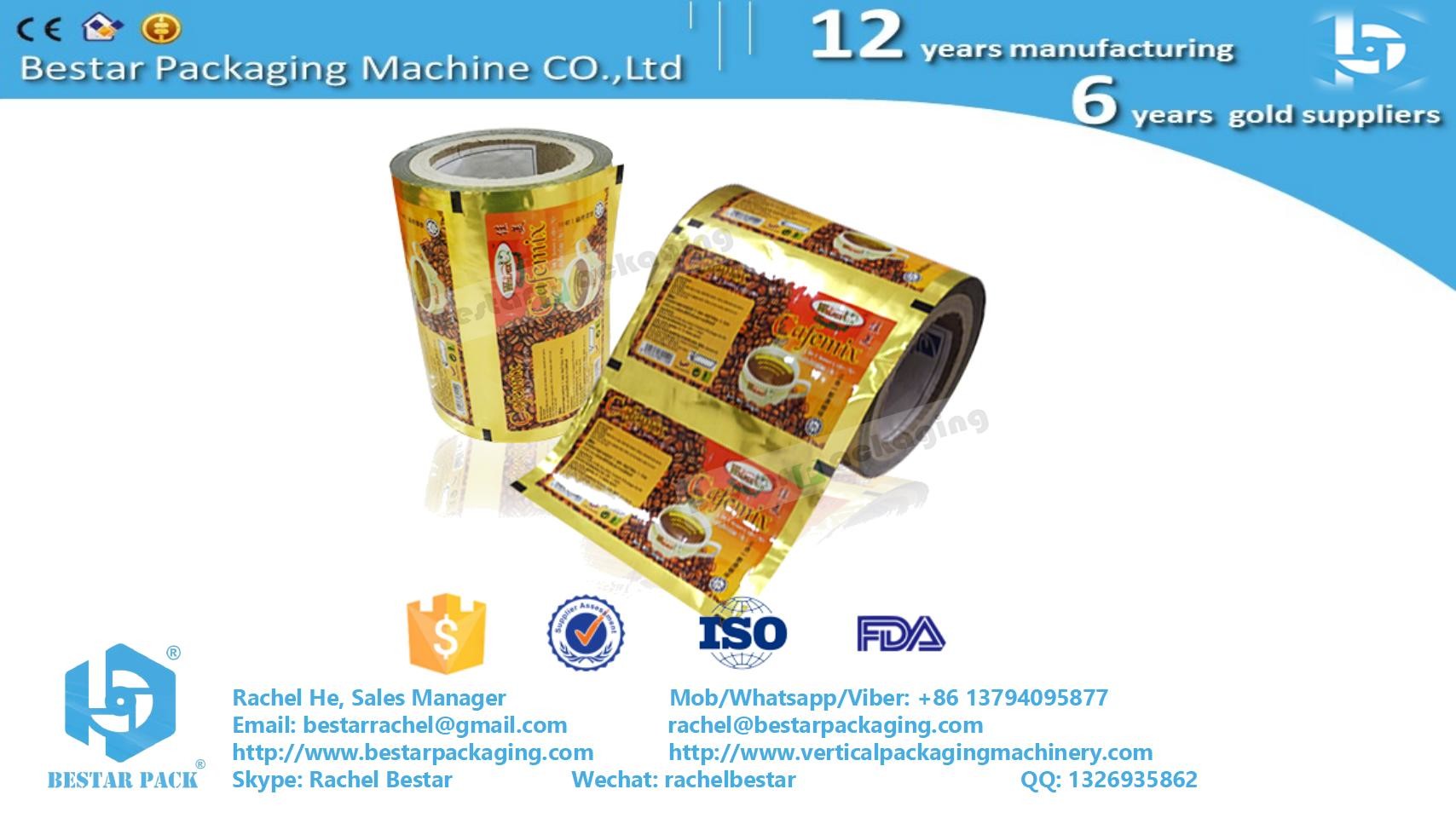 Food grade plastic roll film for ketchup sauce with Bestar packing machine