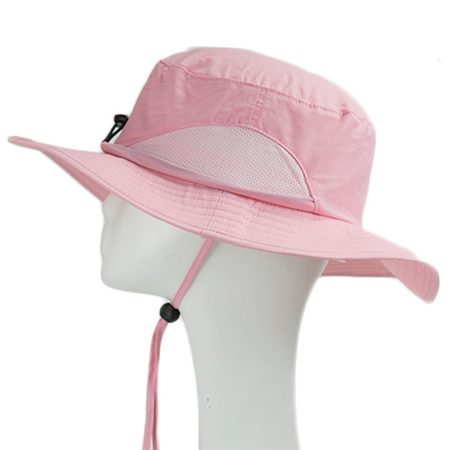Unisex Custom Craft Silk Print Logo Fisherman Bucket Hat Leather Strap Buckle