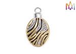 Corrugated Oval Ashes Engraved Necklace Charms 27.5G