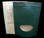 Natural Kraft Paper Flat Bottom Standup Pouch / Food Packaging Bags With Window