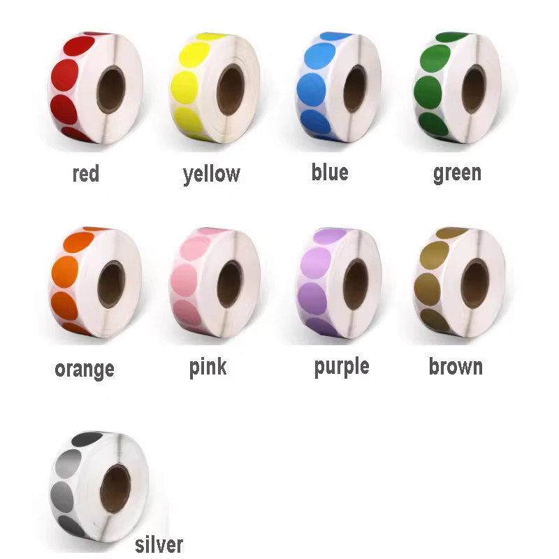 Round Colored Label Sticker Paper Roll Self Adhesive Waterproof