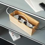 Custom Logo Large Storage Bamboo Cable Management Box Hider for Office 31.8x12
