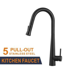 Wholesale 500000 times Stainless Steel Kitchen Faucet Hot Cold Pull Out Taps Single Handle Black Mixer from china suppliers