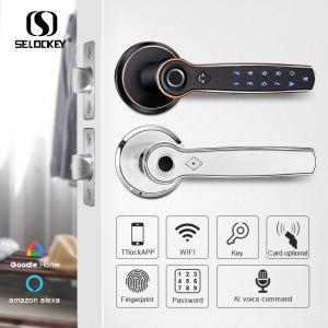 Wholesale Keyless Apartment WIFI Bluetooth IP55 Fingerprint Smart Locks from china suppliers