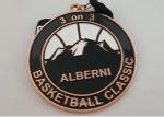 Zinc Alloy Basket Ball Sports Enamel Medal Nickel Plating With 900 * 25 Mm