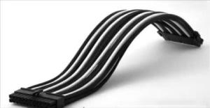 Wholesale ATX Power Supply Extension Cable Motherboard 24Pin Female To Male Sleeved PSU Cable Extension Black White from china suppliers