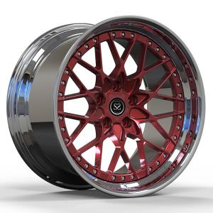 Wholesale Bentley Benttayga 2-PC Forged Alloy Rims 22x11 Custom Polished Lip+Matt Red Disc from china suppliers