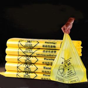 China Heat Seal Biohazard Plastic Bag / Biohazard Disposal Bags Environmental Friendly on sale